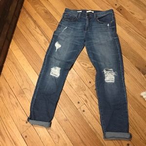 Womens Banana Republic Boyfriend Ripped Denim